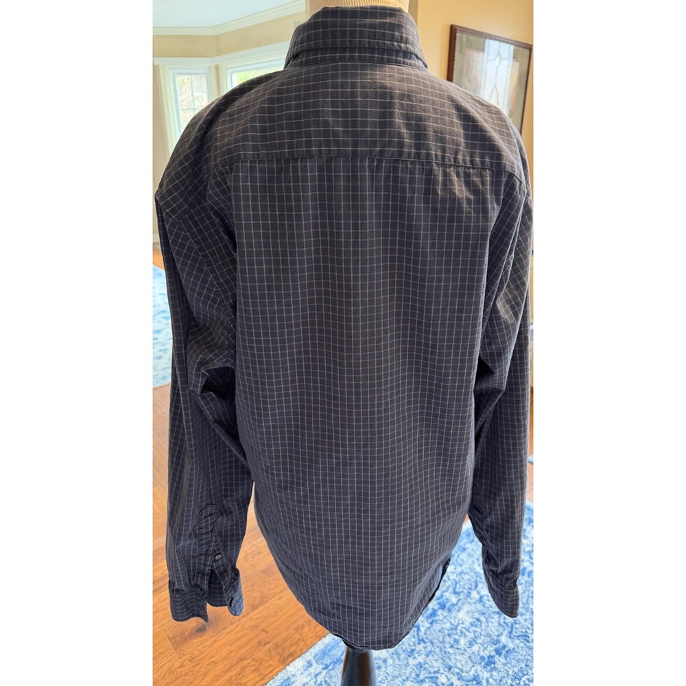 Abercrombie & Fitch Mens XXL Super Slim Stretch Shirt Blue Grid Fits like XL - Picture 5 of 9